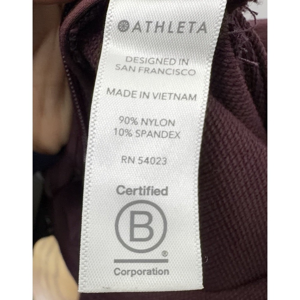 Athleta Wander Slim Ankle Pants Burgundy Maroon Side Zip Travel Trousers Size 4 - Picture 8 of 8